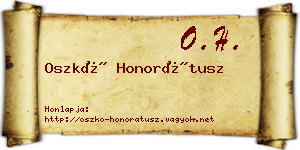 Oszkó Honorátusz névjegykártya